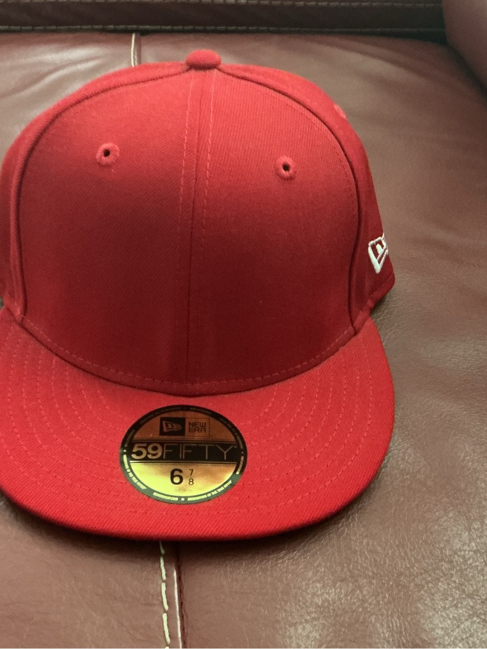 New Era 59FIFTY Fitted Red Cap in Size 6 7/8